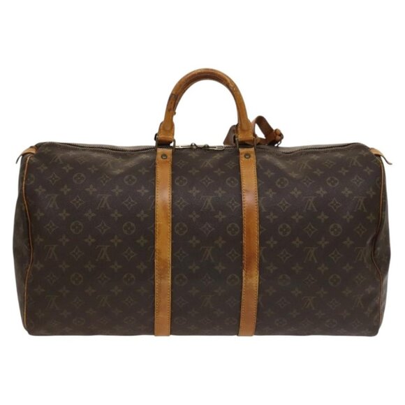 LOUIS VUITTON Monogram Keepall 55 Boston Bag M41424 LV Auth 132555 - Picture 3 of 16